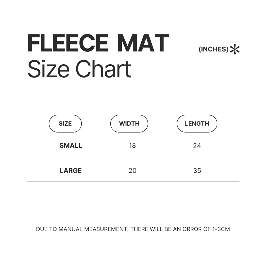 Fleece Mat Size Chart - Percy Jackson Store