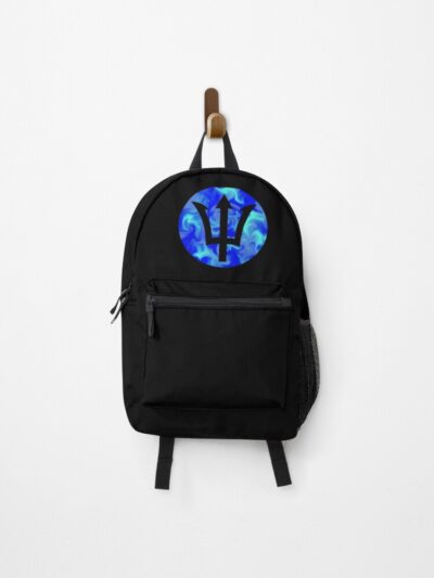Percy Jackson Trident Black Outline Full Colour Backpack