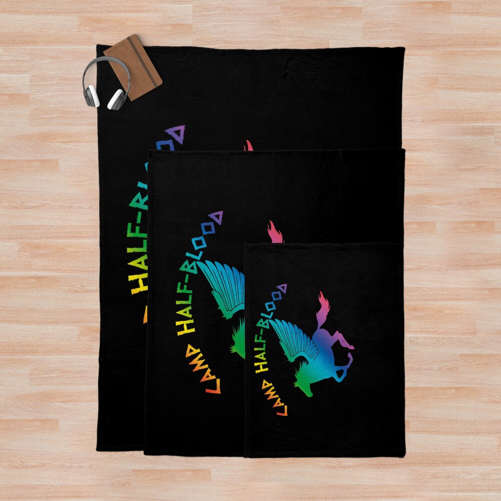 Percy Jackson Camp Half Blood Rainbow Logo Throw Blanket - Image 3