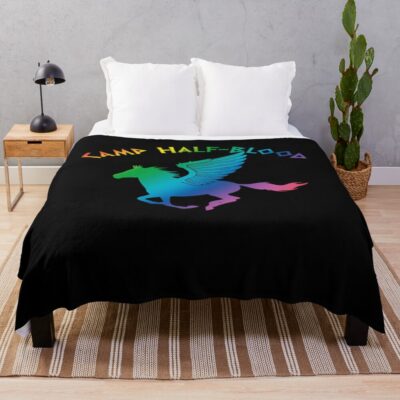 Percy Jackson Camp Half Blood Rainbow Logo Throw Blanket