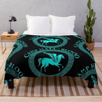 Percy Jackson And The Olympians Series Logo Camp Half Blood T Shirt Throw Blanket
